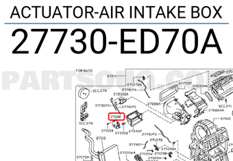 Nissan 27730ED70A ACTUATOR-AIR INTAKE BOX