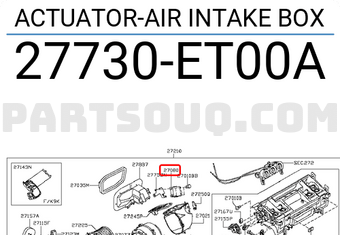 Nissan 27730ET00A ACTUATOR-AIR INTAKE BOX