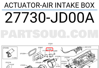 Nissan 27730JD00A ACTUATOR-AIR INTAKE BOX