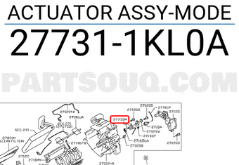 Nissan 277311KL0A ACTUATOR ASSY-MODE