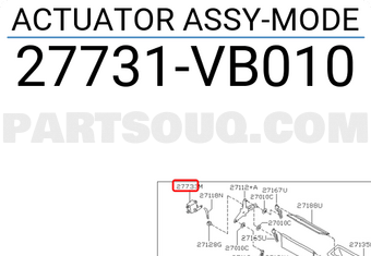 Nissan 27731VB010 ACTUATOR ASSY-MODE