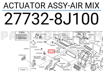 Nissan 277328J100 ACTUATOR ASSY-AIR MIX