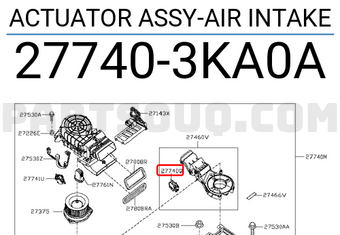 Nissan 277403KA0A ACTUATOR ASSY-AIR INTAKE