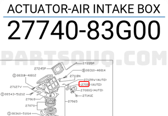 Nissan 2774083G00 ACTUATOR-AIR INTAKE BOX