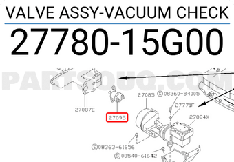 Nissan 2778015G00 VALVE ASSY-VACUUM CHECK