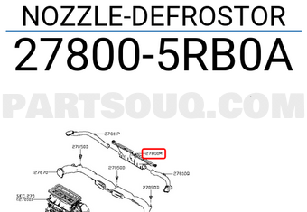 Nissan 278005RB0A NOZZLE-DEFROSTOR