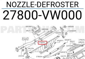 Nissan 27800VW000 NOZZLE-DEFROSTER