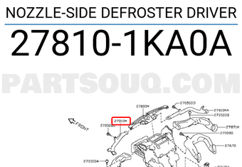 Nissan 278101KA0A NOZZLE-SIDE DEFROSTER DRIVER