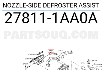 Nissan 278111AA0A NOZZLE-SIDE DEFROSTER,ASSIST