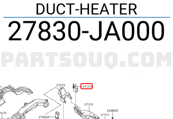 Nissan 27830JA000 DUCT-HEATER