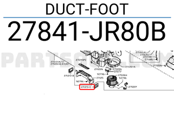 Nissan 27841JR80B DUCT-FOOT