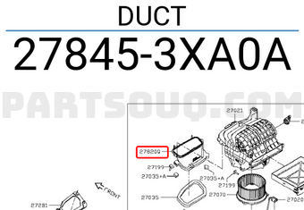 Nissan 278453XA0A DUCT