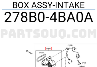 Nissan 278B04BA0A BOX ASSY-INTAKE