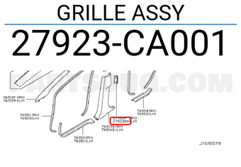 Nissan 27923CA001 GRILLE ASSY