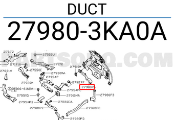 Nissan 279803KA0A DUCT