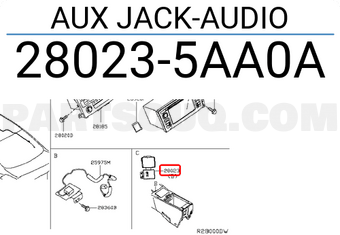 Nissan 280235AA0A AUX JACK-AUDIO