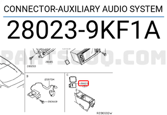 Nissan 280239KF1A CONNECTOR-AUXILIARY AUDIO SYSTEM