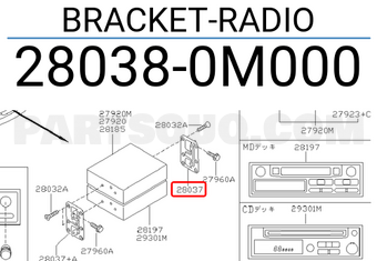 Nissan 280380M000 BRACKET-RADIO