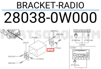 Nissan 280380W000 BRACKET-RADIO