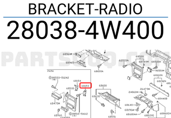 Nissan 280384W400 BRACKET-RADIO