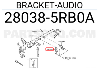 Nissan 280385RB0A BRACKET-AUDIO