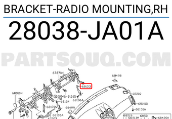 Nissan 28038JA01A BRACKET-RADIO MOUNTING,RH