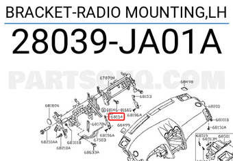 Nissan 28039JA01A BRACKET-RADIO MOUNTING,LH