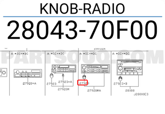Nissan 2804370F00 KNOB-RADIO