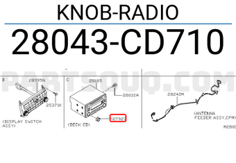Nissan 28043CD710 KNOB-RADIO