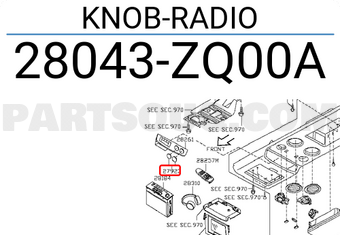 Nissan 28043ZQ00A KNOB-RADIO