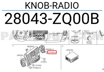 Nissan 28043ZQ00B KNOB-RADIO