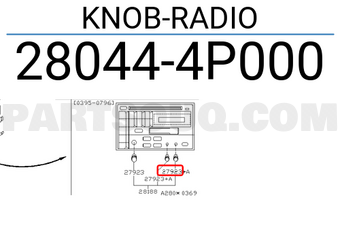 Nissan 280444P000 KNOB-RADIO