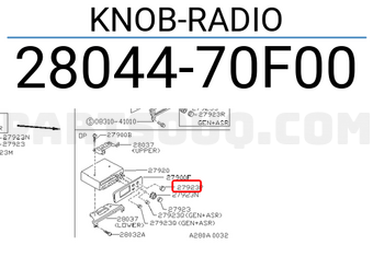 Nissan 2804470F00 KNOB-RADIO
