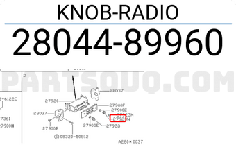 Nissan 2804489960 KNOB-RADIO