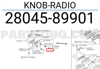 Nissan 2804589901 KNOB-RADIO