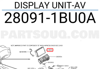 Nissan 280911BU0A DISPLAY UNIT-AV
