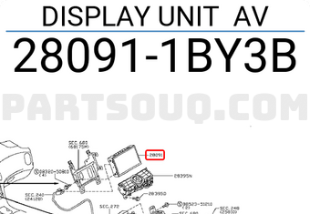Nissan 280911BY3B DISPLAY UNIT AV