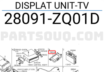 Nissan 28091ZQ01D DISPLAT UNIT-TV