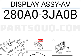 Nissan 280A03JA0B DISPLAY ASSY-AV