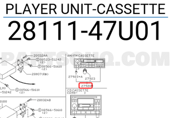 Nissan 2811147U01 PLAYER UNIT-CASSETTE