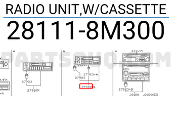Nissan 281118M300 RADIO UNIT,W/CASSETTE