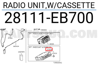 Nissan 28111EB700 RADIO UNIT,W/CASSETTE