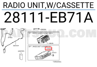 Nissan 28111EB71A RADIO UNIT,W/CASSETTE