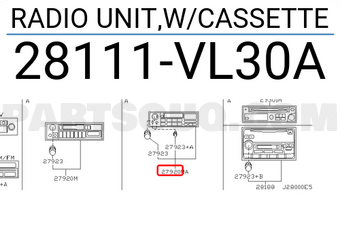 Nissan 28111VL30A RADIO UNIT,W/CASSETTE