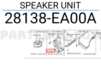 Nissan 28138EA00A SPEAKER UNIT