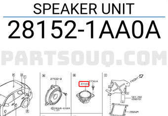 Nissan 281521AA0A SPEAKER UNIT
