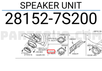 Nissan 281527S200 SPEAKER UNIT