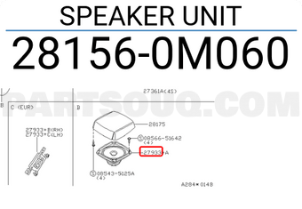 Nissan 281560M060 SPEAKER UNIT