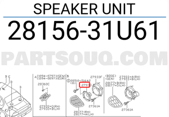 Nissan 2815631U61 SPEAKER UNIT