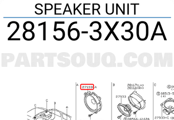 Nissan 281563X30A SPEAKER UNIT